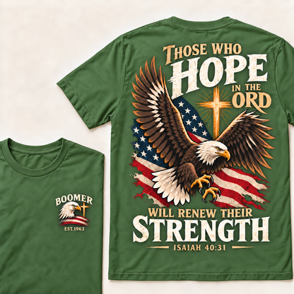 Custom EST.Year Those Who Hope In The Lord Will Renew Their Strength | Isaiah 40:31 T-shirt