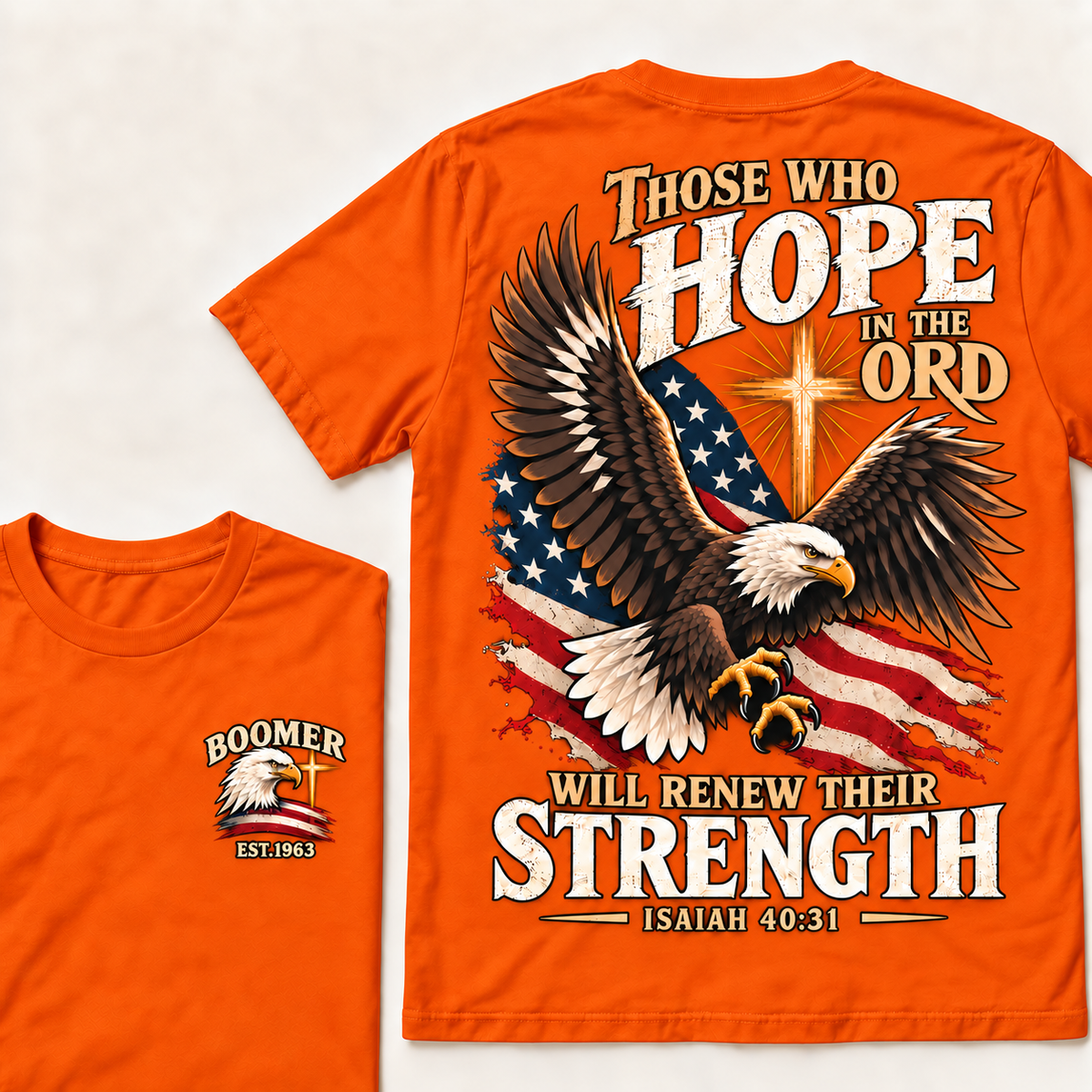 Custom EST.Year Those Who Hope In The Lord Will Renew Their Strength | Isaiah 40:31 T-shirt