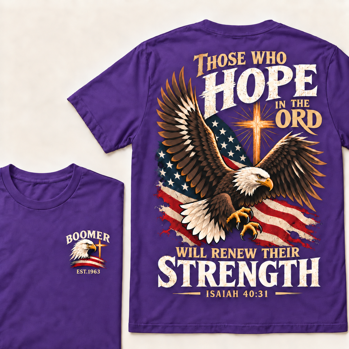 Custom EST.Year Those Who Hope In The Lord Will Renew Their Strength | Isaiah 40:31 T-shirt