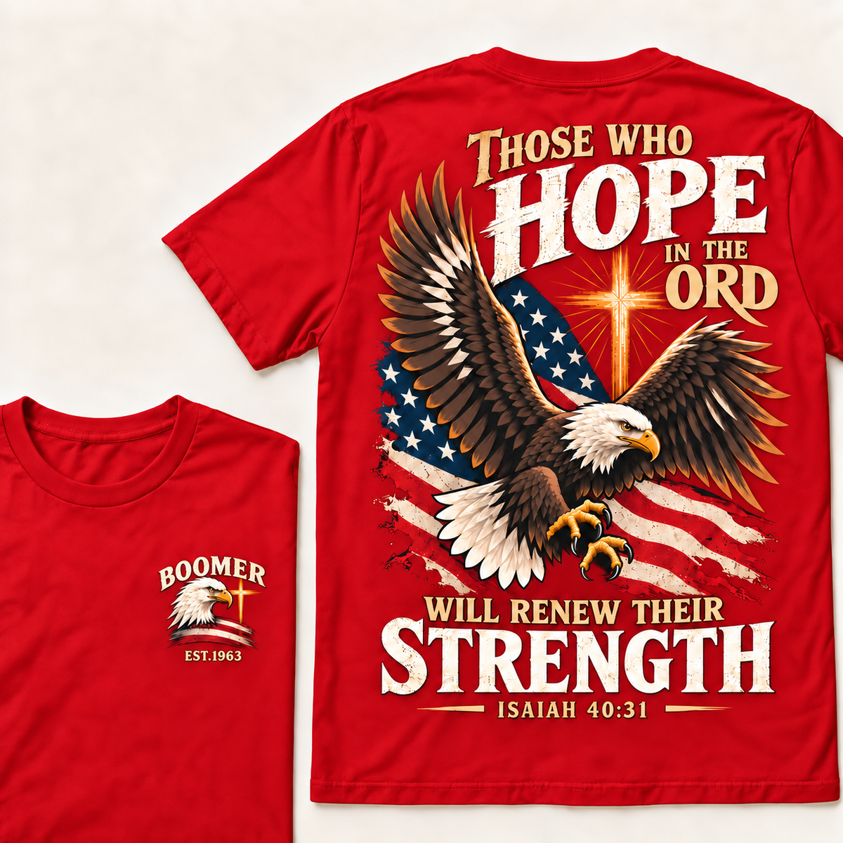 Custom EST.Year Those Who Hope In The Lord Will Renew Their Strength | Isaiah 40:31 T-shirt