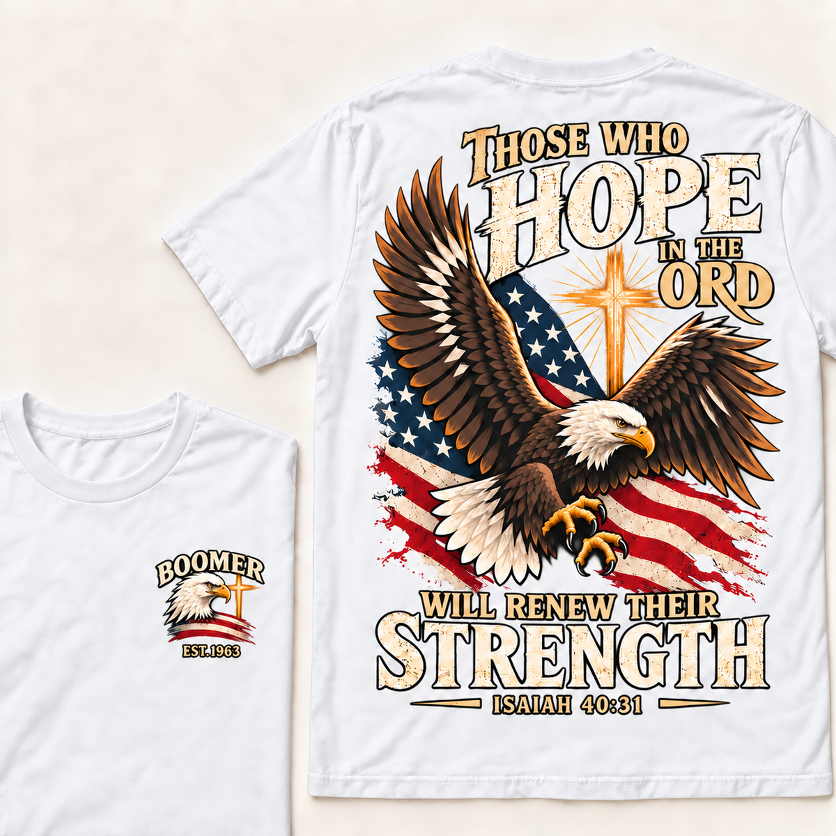 Custom EST.Year Those Who Hope In The Lord Will Renew Their Strength | Isaiah 40:31 T-shirt