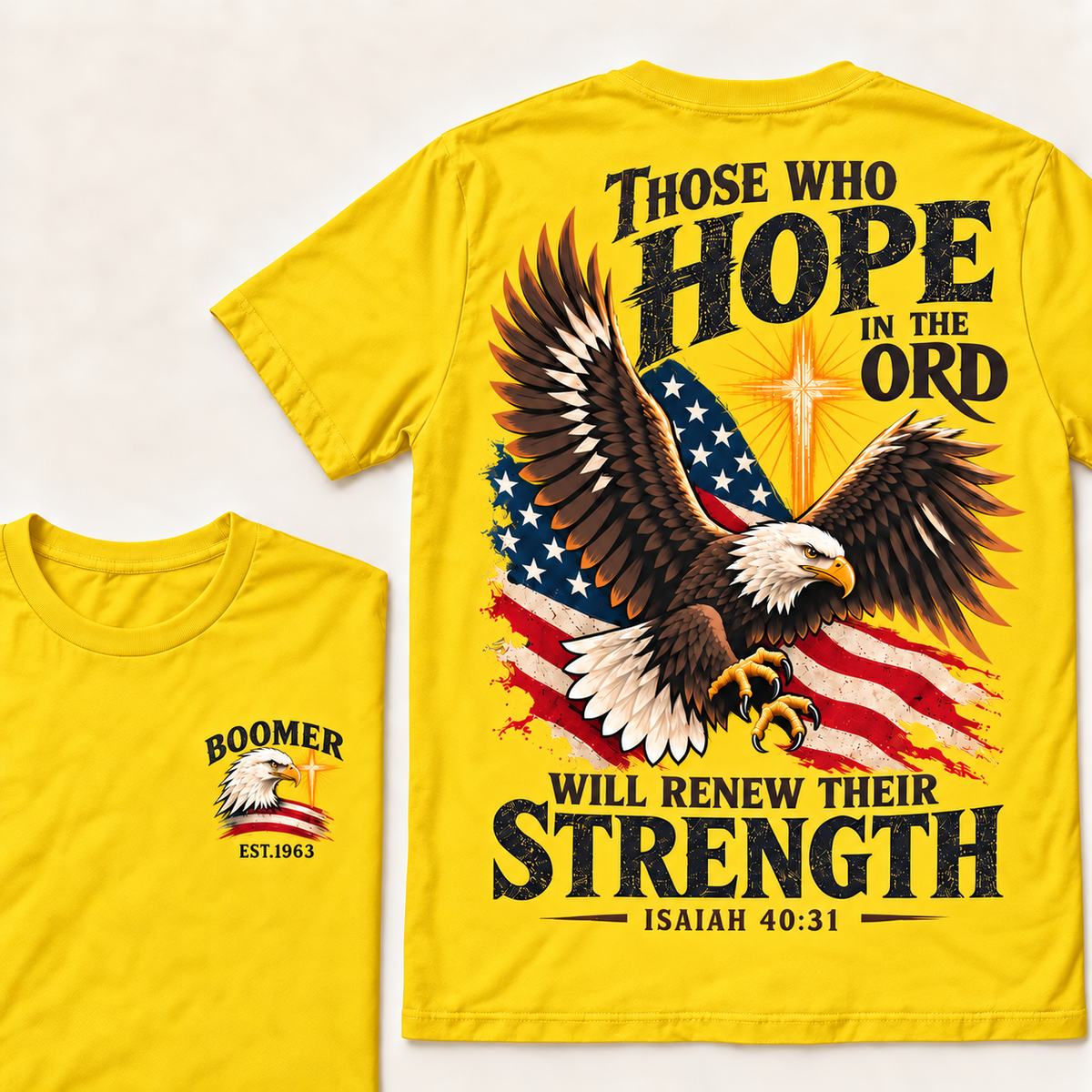 Custom EST.Year Those Who Hope In The Lord Will Renew Their Strength | Isaiah 40:31 T-shirt