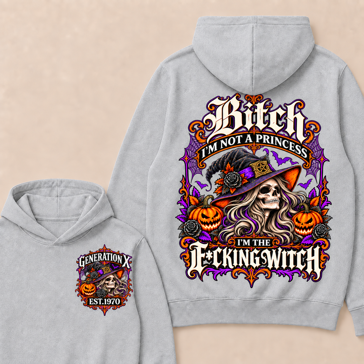 Gen X Witch Queen Custom Birth Year Halloween T-Shirt & Hoodie